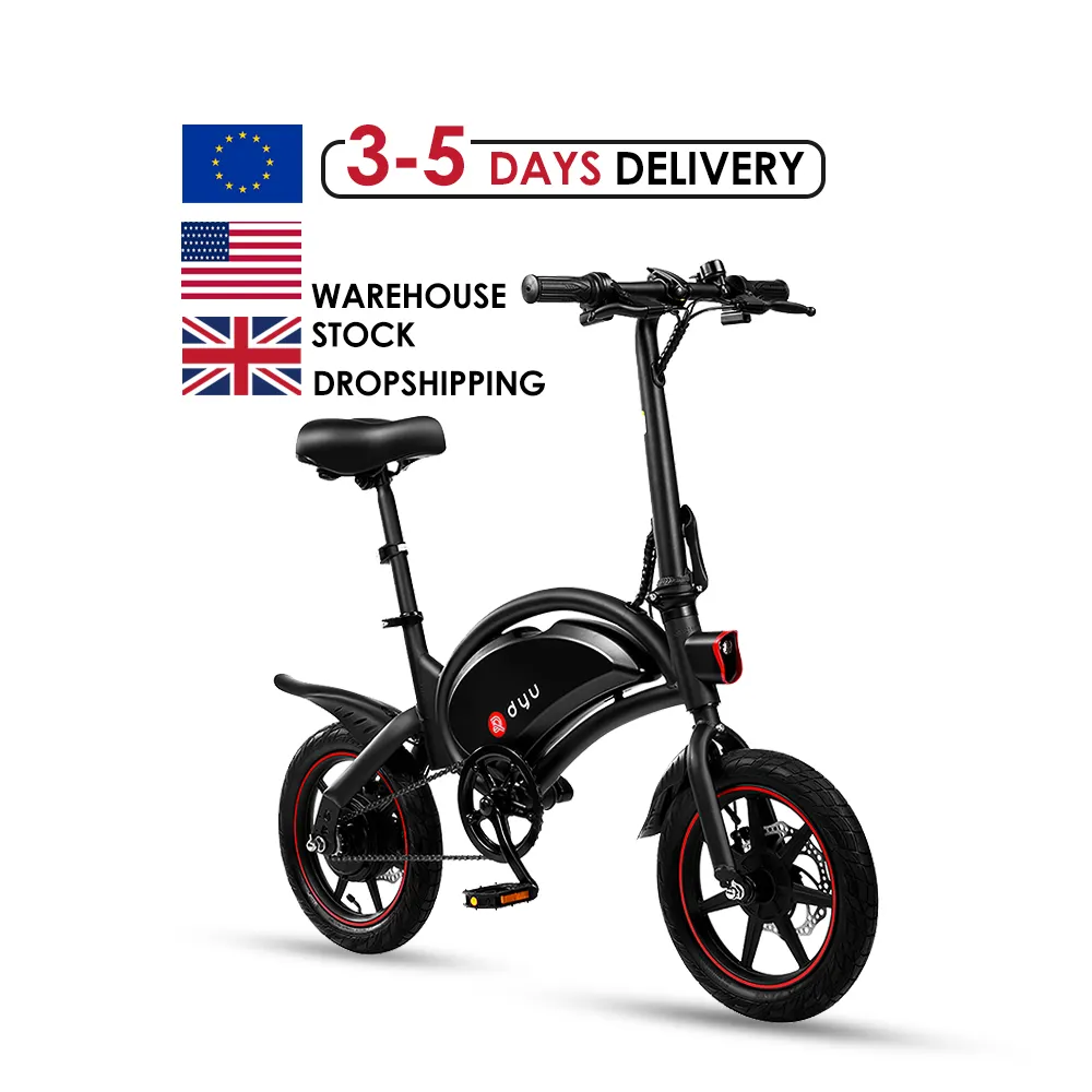 Eu Us Uk Warehouse DYUD3F電動シティバイク14 "大人用の安い電動自転車ティーン250wミニEbikeアーバン電動自転車