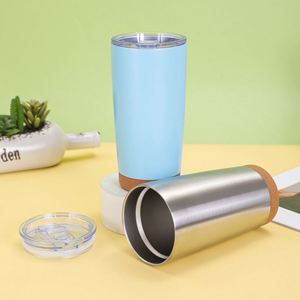 Gobelet isotherme promotionnel personnalisé de 20 oz, en acier inoxydable, avec fond en liège, isolation thermique, pour usage au bureau - Product Image 4