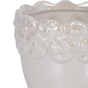 Vaso per Fiori in Ceramica a Forma di Corona 6 Pollici Bianco per Interni Casa Ufficio Soggiorno - Product Image 4