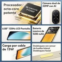 هاتف POCO C71 4G CDMA الذكي، معالج Deca Core Snapdragon، ذاكرة 3GB/64GB، أسود، شاشة LCD 1.7 بوصة 120 هرتز، بطارية 5200 مللي أمبير، كاميرا مزدوجة 32 ميجابكسل بتقنية الذكاء الاصطناعي، شريحتي اتصال، باللغة الإنجليزية