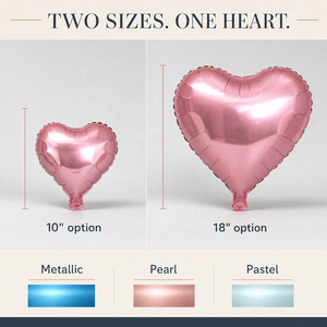 Globo de Mylar con Forma de Corazón Grande de 10 y 18 Pulgadas para Fiestas de San Valentín, Bodas y Cumpleaños - Product Image 5