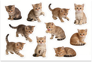 Paquete <span class=keywords><strong>de</strong></span> 4 Pegatinas <span class=keywords><strong>de</strong></span> Papel con Gatitos Realistas y Adorables, Calcomanías Decorativas <span class=keywords><strong>de</strong></span> Gatos para Álbumes <span class=keywords><strong>de</strong></span> Recortes, Diarios, Planificadores, Manualidades y Papelería - Product Image 4