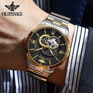 OUPINKE 3190 Hollow Automatic <b>Mechanical</b> Watch For Men Swiss Certificate Brand Men's Watches Luxury Waterproof Man Hand <b>Clock</b> - Product Image 4