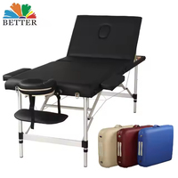 Table de massage portable en aluminium pour salon de beauté, spa, soins du visage et des cils, avec drap de massage