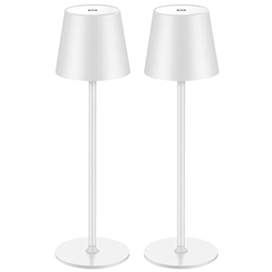 Lampe de nuit sans fil moderne rechargeable à intensité variable tactile, lampe de table portable en métal - Product Image 1