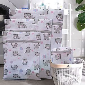 Bolsa de Lavandería con Estampado de Gatos, Venta al Por Mayor Directa de Fábrica, Bolsa de Malla de Gran Capacidad para Ropa y Lencería - Product Image 2