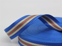 Ceinture universelle de sac à dos de Web de jacquard de rayure colorée faite de technique brodée durable de polyester et d'imitation nylon