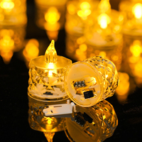 Bougie électronique LED Veilleuse Romantique à Réfraction de Lumière Rose, Ornement de Bureau, Cadeau de Mariage pour Remise de Diplôme, Design Piliers en Papier de Riz