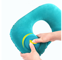 Oreiller de cou gonflable de voyage, coussin d'air en forme de U, oreiller de cou gonflable en PVC pour avion