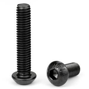 50 unids/bolsa de acero al carbono 12,9 negro cabeza redonda hexagonal tornillo de máquina métrico M1.6 M2 M2.5 M3 M4 M5 M6 M8 M10 M12 <span class=keywords><strong>DIN7380</strong></span> - Product Image 1