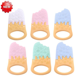 ยางกัดซิลิโคนรูปไอศกรีมสำหรับเด็กอายุ 0-24 เดือน ปลอดสาร BPA ของเล่นเคี้ยวเนื้อนุ่มลายผลไม้ - Product Image 5