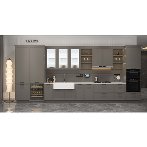 Gabinetes de Cocina Modulares Ecológicos de Madera Sólida para Comedor, Villa o Apartamento, Tamaño y Color Personalizables, Diseño Moderno con Cajones Deslizantes - Product Image 1