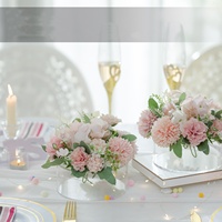 Boîte à fleurs en acrylique transparente et ornement de vase circulaire de bureau Art déco décoratif décoration d'événement de mariage et d'anniversaire