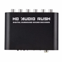 DTS AC3 Convertidor de audio óptico digital a analógico 5,1 canales HD audio Rush decodificador de sonido digital