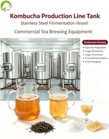 Cuve de Fermentation Commerciale en Acier Inoxydable pour Kombucha 1000L 2000L 2500L avec Chemise de Refroidissement – Équipement de Brassage de Kombucha
