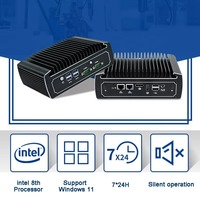 10th Intel Core I3 I5 I7 fansız endüstriyel Mini PC DDR4 bellek çift ekran çift LAN destekler Windows 11 Mini bilgisayar