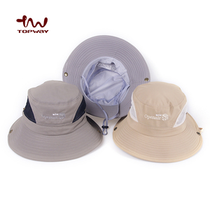 หมวกบัคเก็ตแบบตาข่ายสำหรับชาวประมง,แผ่นหนังปักลายแห้งเร็วสไตล์ใหม่พิมพ์ลายโพลีเอสเตอร์100% ขนาด58ซม. ~ 60ซม. 100ชิ้น - Product Image 1