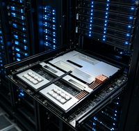 Plaque de refroidissement liquide en aluminium usinée sur mesure par CNC avec caloduc en cuivre pour le refroidissement des CPU et GPU des serveurs de centre de données