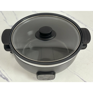 Casserole électrique à cuisson lente de <span class=keywords><strong>grande</strong></span> <span class=keywords><strong>capacité</strong></span> noire - 6-10L, programmable, maintien au chaud, minuterie de retard, couvercle en verre, pour la cuisine familiale à domicile - Product Image 4