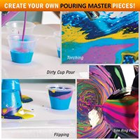 Realart 60ml 23 Couleurs Peinture Acrylique Fluide Métallique Non Toxique pour Artistes, Kit DIY pour Enfants avec Toile, Verre et Papier