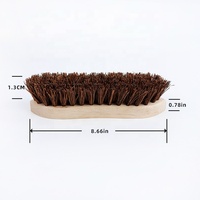 Brosse en crin de cheval en soie brune Brosse à paume Manche en bois Tampico Poils de palmyre Raclette de sol barbecue et endroits Fibre de palmyre