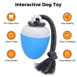 Balle interactive intelligente pour chien avec corde à plumes, activée par le mouvement automatique pour chiens - Product Image 4