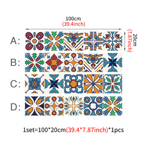 Pegatinas de pared de cocina DIY creativas, nuevo azulejo de cerámica pintado Mediterráneo impermeable para sala de estar, baño, gimnasio, decorativo - Product Image 3