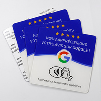 Tarjeta de reseñas de Google en francés, 10 cm, impermeable, acrílica, con NFC, etiqueta personalizada para comentarios, lista para enviar