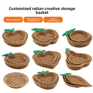Panier de rangement créatif <span class=keywords><strong>en</strong></span> plastique tressé style pastoral pour fruits, légumes, oignons, gingembre, <span class=keywords><strong>ail</strong></span> – Idéal pour la maison, le salon et la cuisine - Product Image 2