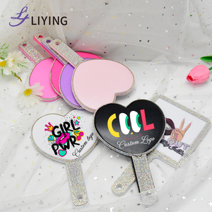 New Phong Cách Lấp Lánh Kim Cương Bling Gương Sang Trọng Nhãn Hiệu Riêng Duy Nhất Bên Rhinestone Long Lanh Bling Dễ Thương Cầm Tay Trang Điểm Gương - Product Image 4