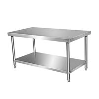 Chariot de préparation de cuisine commercial portable en acier inoxydable de haute qualité avec roues pour la vente en gros