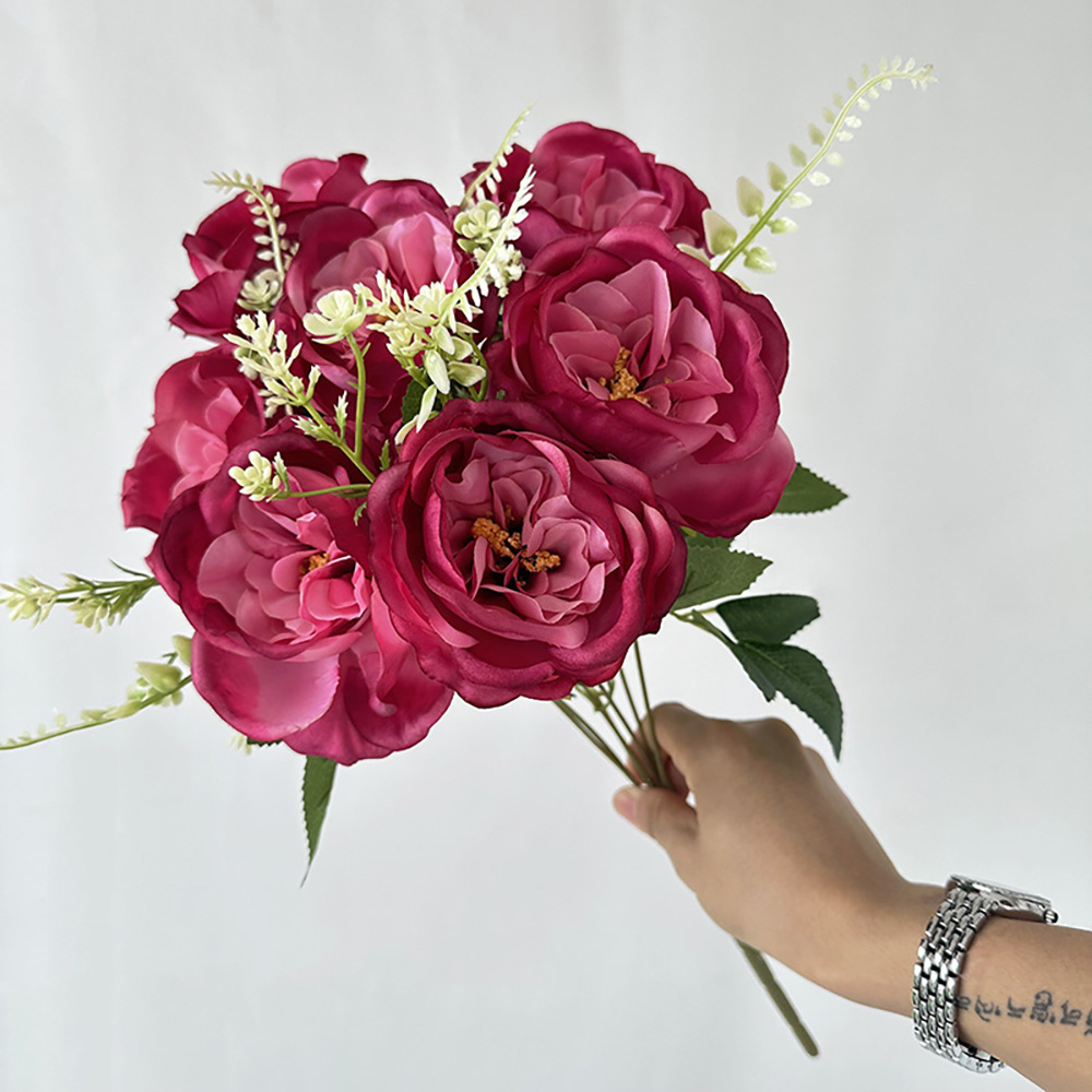 Mezzi 7 têtes Austin Rose Rouge