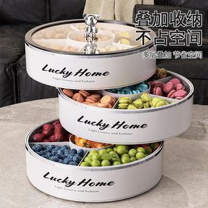 Lucky Home Circular Fruit Tray Stainless Steel With Bear Knob For Snacks And Candies Display Storage - Product Image 5