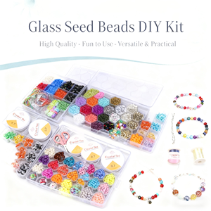 Kit de Cuentas de Vidrio Crystal Tec para Manualidades - Juego de Cuentas Multicolor de 0.7mm para Hacer Joyería con Herramientas y Accesorios - Product Image 2