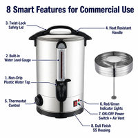 Urne à café commerciale 140 tasses en acier inoxydable, bouilloire électrique pour la restauration et les banquets