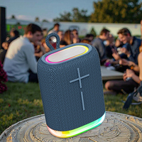 Gadget Teknologi Keren Baru untuk Speaker Nirkabel 5.3 Woofer 1 inci Tahan Air IPX4 Pencahayaan LED RGB Audio Super Bass Cerdas