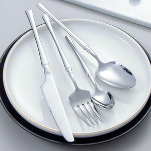 Ensemble de couverts jetables en acier inoxydable à petite taille, manches en plastique pour les fêtes - Couteau, fourchette, cuillère de célébrité d'Internet, vaisselle - Product Image 3