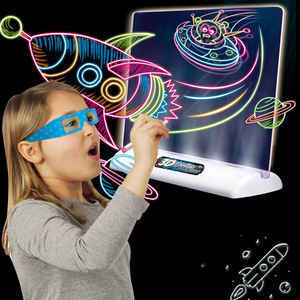 Allumez 8 couleurs coloré Doodle bricolage <span class=keywords><strong>lumineux</strong></span> magique bloc-notes 3D Led planche à dessin jouet pour les enfants - Product Image 2