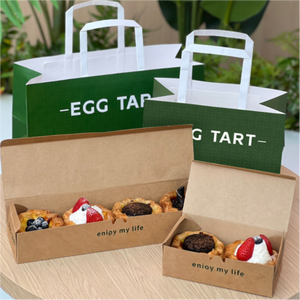 Scatole per Confezioni di Egg Tart Portoghesi Ecologiche e Riciclabili, Personalizzabili, Confezioni da 2 e 4, in Cartone per Alimenti - Product Image 5