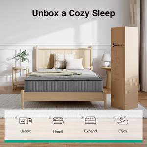 Matelas hybride <span class=keywords><strong>POWERX</strong></span> à ressorts ensachés et mousse à mémoire de forme 5 zones, tailles King et Queen, orthopédique anti-escarres pour chambre ou hôtel - Product Image 5