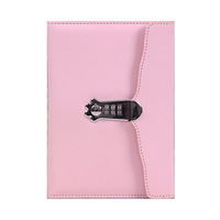 Carnet de notes a5 avec serrure à code, carnet de notes en cuir pu, conception de mot de passe 3d, classeur de budget avec serrure