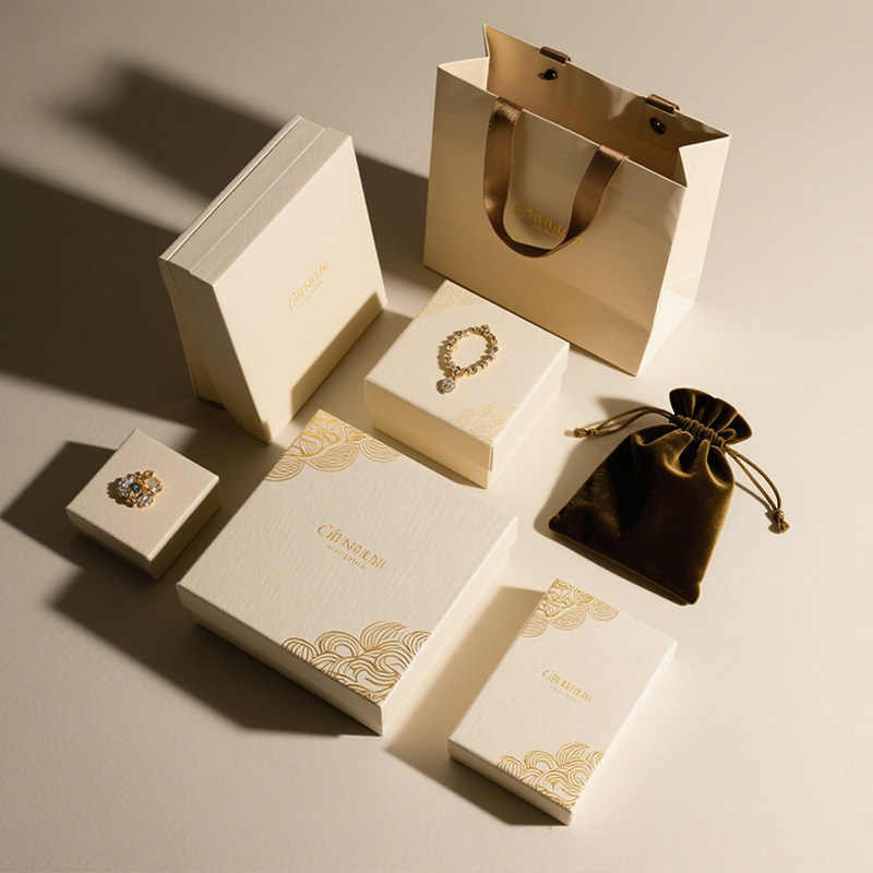 Customized Paper Drawer Box Personalized Logo Packaging Earrings Necklace Bracelet Gift Jewelry Packaging Boxes With Handle
