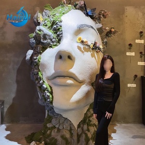 Estatua de Cabeza Gigante Femenina de Espuma de Fibra de Vidrio Estilo Occidental Hecha a Medida para Decoración de Bares, Centros Comerciales y Parques - Product Image 1
