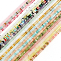 4x2mm Radförmige Flache Runde Scheiben-Heishi-Steinperlen Lose Rondell-Abstandhalterperlen für Schmuckherstellung Armband