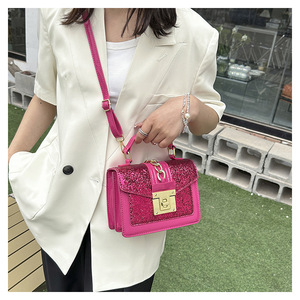 Factory New Multicolor <b>Small</b> Square Bag With Lock Lady <b>Purse</b> Luxury Cute Single Shoulder Crossbody Bag Tanjing - Product Image 4