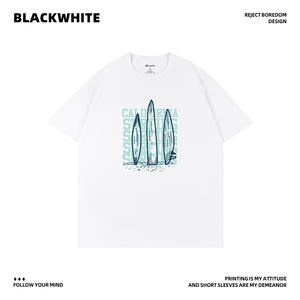 Camiseta de algodón unisex con estampado de tabla de surf de California Surfing Q168, ropa transpirable de verano - Product Image 5