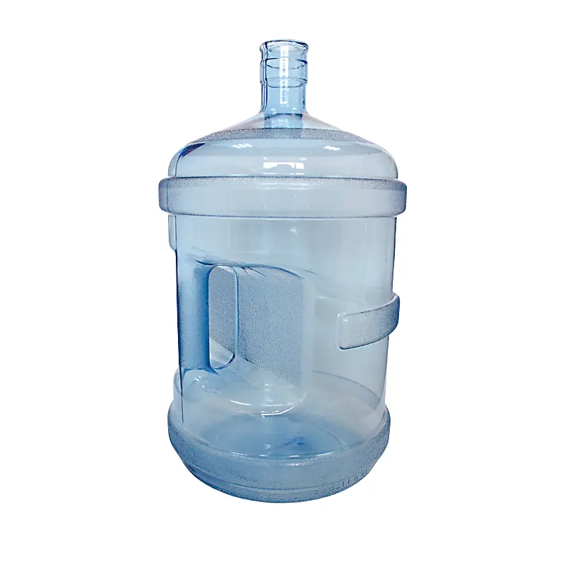 Bpa Free botol air minum Mineral biru polikarbonat, plastik bening 3/5GL galon dengan pegangan