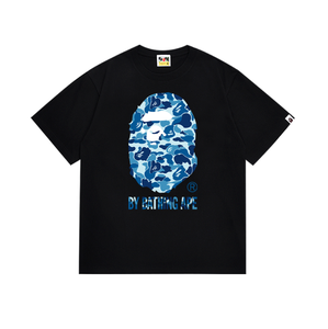 T-shirt tendance pour homme en coton tricoté 100% écologique, version haute qualité 1:1, imprimé lettres Bapees, collection 2025 - Product Image 3