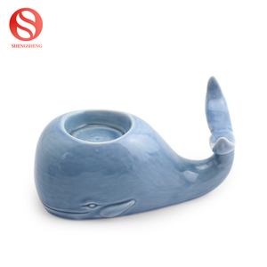 Nouveau design personnalisé en céramique cétacés bleu océan petite baleine bougeoir ensemble - Product Image 5