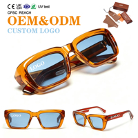 Lunettes de soleil rectangulaires en plastique recyclé pour hommes 2026, protection UV400, haute qualité, personnalisables, polarisées, logo vintage, monture épaisse en acétate